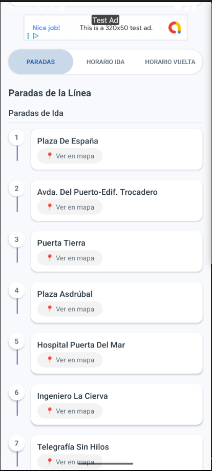 Información de parada